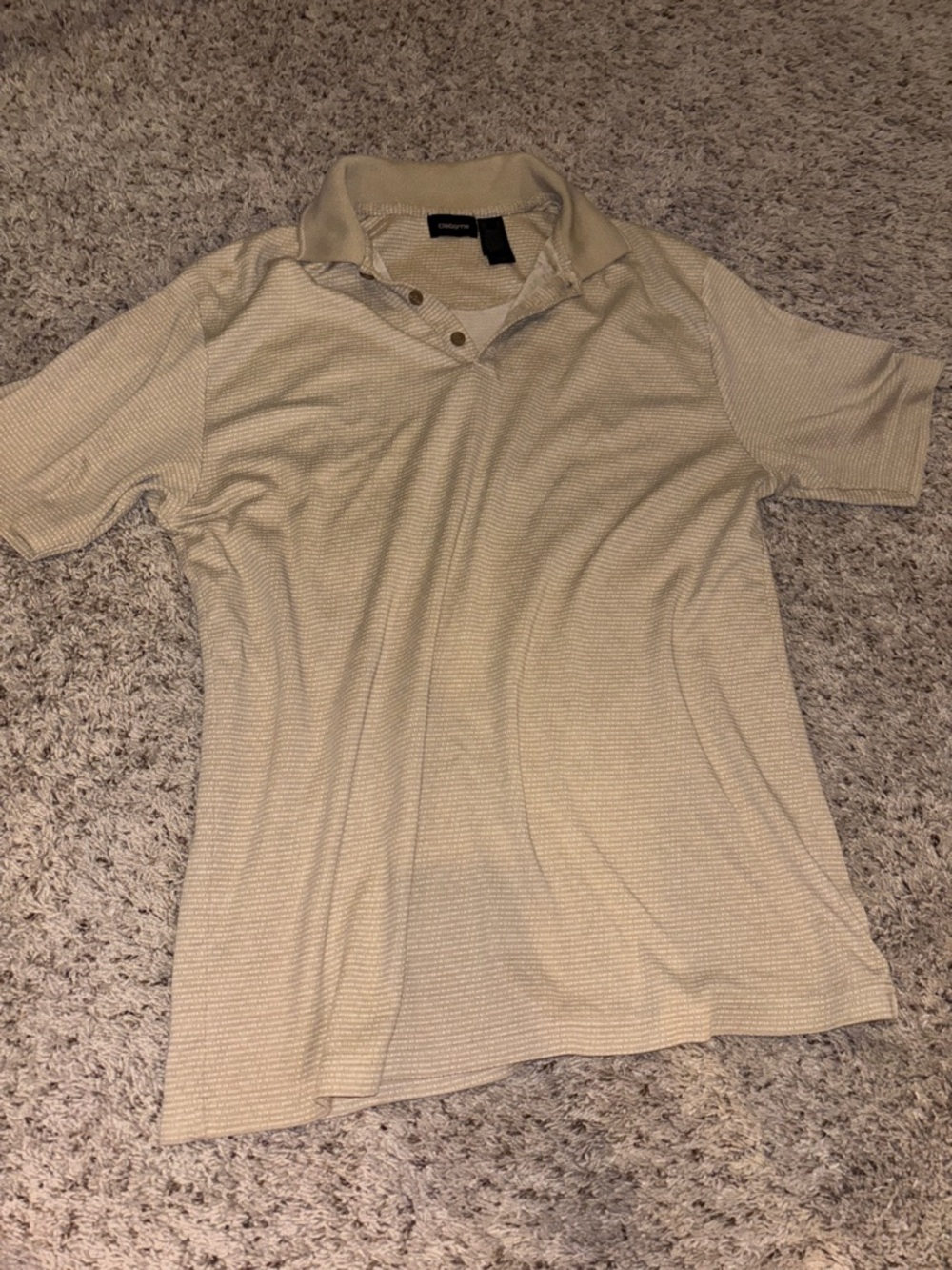 Men's Beige Short-Sleeve Polo Shirt